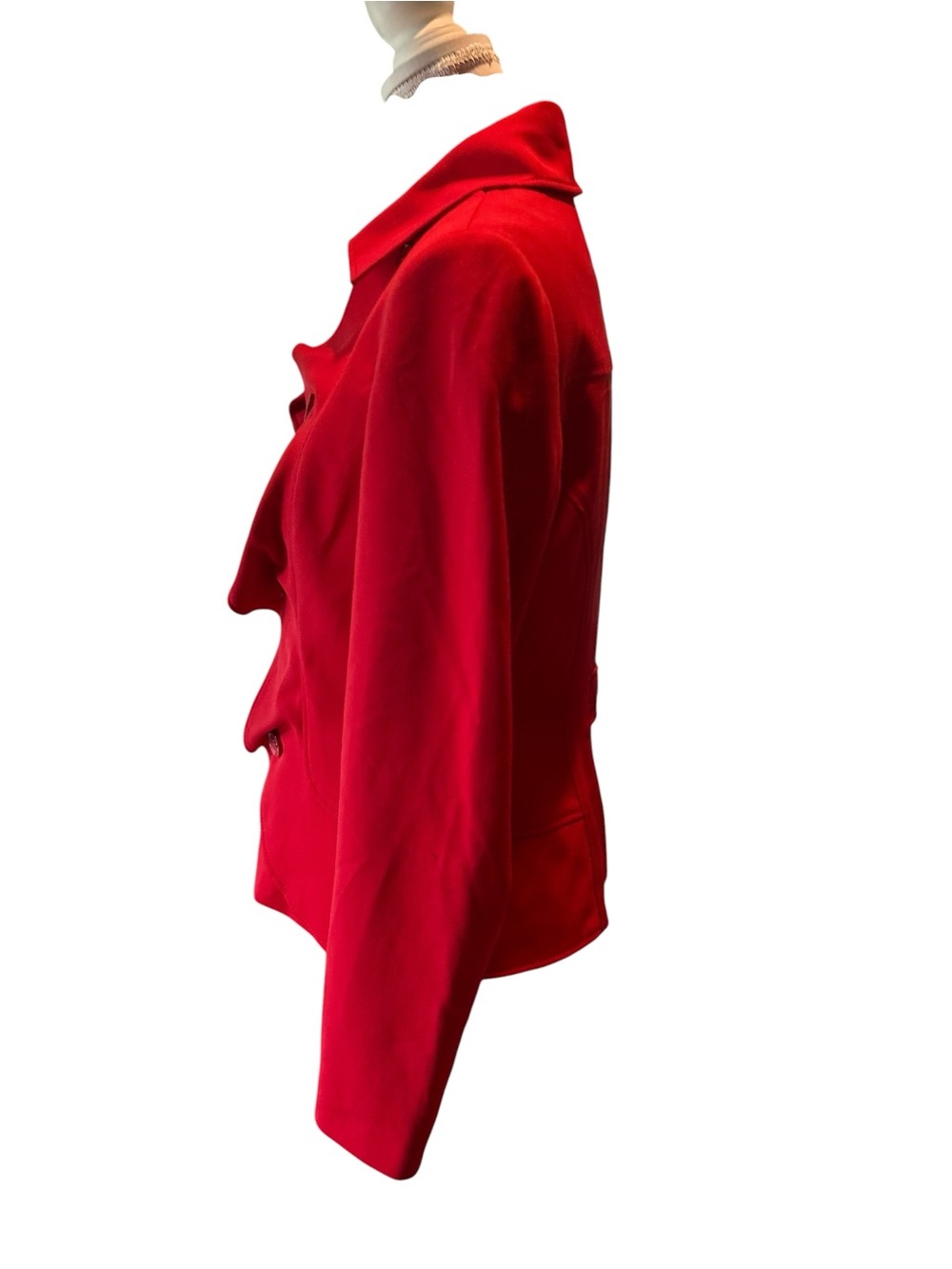 Tribal Red Ruffle-Front Blazer Jacket - Picture 3 of 9